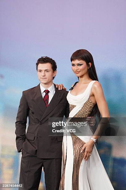 Stars Tom Holland and Zendaya attend the premiere of 'Spider-Man: Brand New Day' on July 24, 2026 in Shanghai, China.