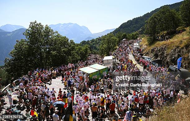 Fans waiting for the peloton in the Alpe d'Huez during the 113th Tour de France 2026, Stage 19 a 127.9km stage from Gap to Alpe d'Huez 1835m / #UCIWT...