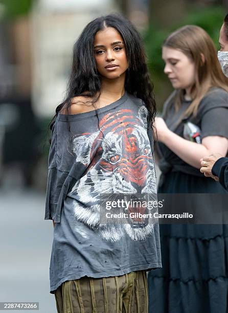 Singer-songwriter Tyla is seen performing during a rehearsal at NBC's "Today" show Citi Concert Series at Rockefeller Plaza on July 24, 2026 in New...