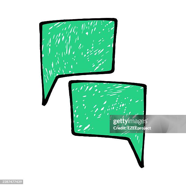 hand drawn speech bubble chat illustration. comic text box doodle vector. sketch chat message bubble illustration - text box vector stock illustrations