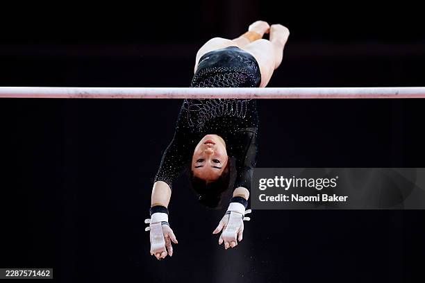Jun McDonald of Team New Zealand competes in Uneven Bars during the Women's Team Final and Individual Qualification on day two of the Glasgow 2026...