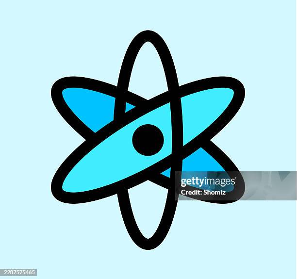 atom icon - proton stock illustrations