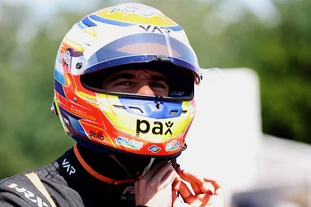 Nico Varrone of Argentina and Van Amersfoort Racing prepares to drive during the Round 9 Budapest Sprint race of the Formula 2 Championship at...