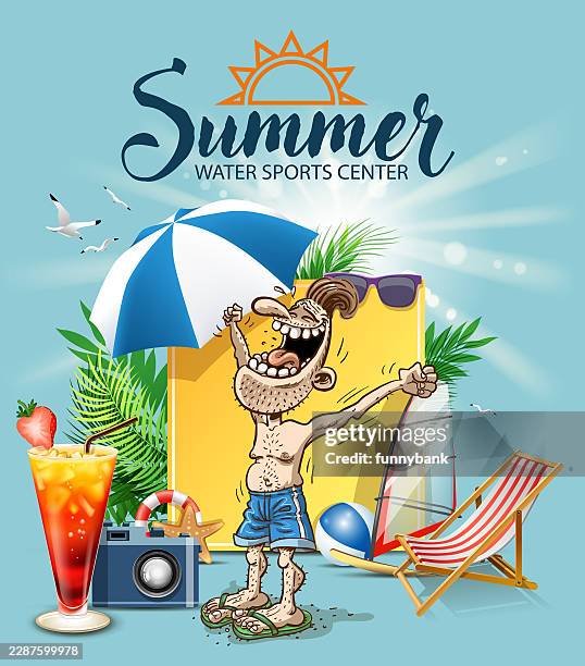 holiday morning - tiki bar stock illustrations