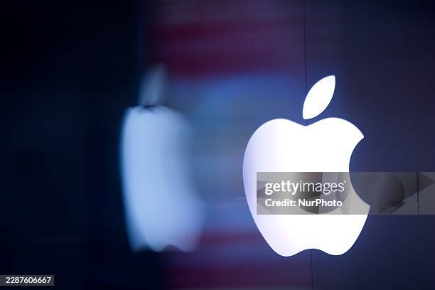 General view of Apple retailer store logo is seen at Nanjing East road, Shanghai in China on July 30.2026