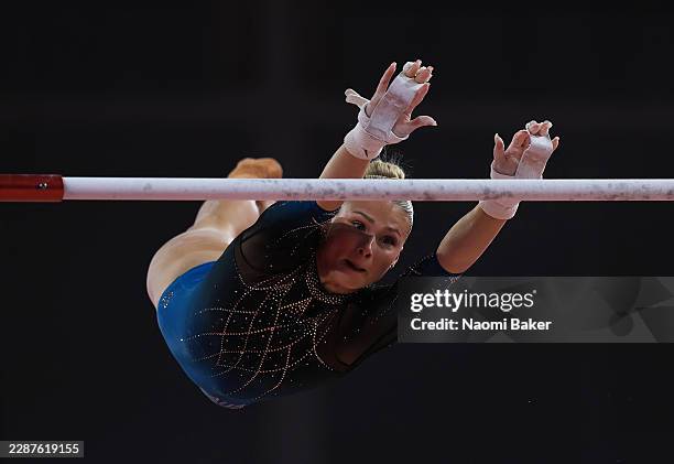 Ruby Pass of Team Australia competes in Uneven Bars during the Women's Team Final and Individual Qualification on day two of the Glasgow 2026...