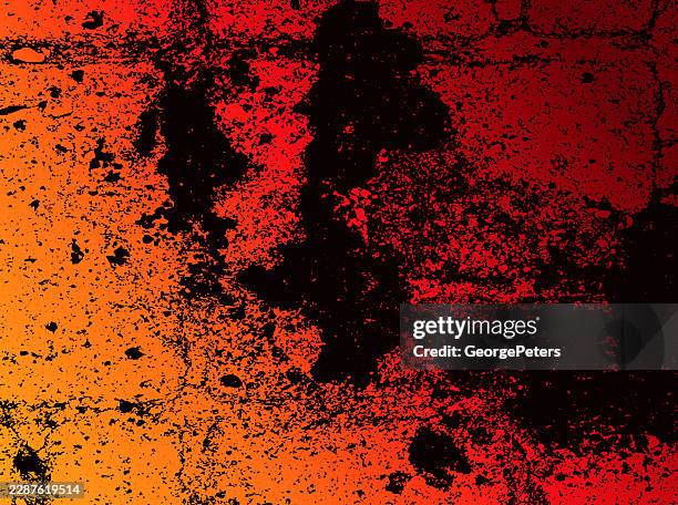 fire damaged patio paving stones - backyard background stock illustrations