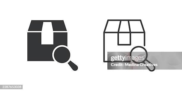 parcel tracking icons. glyph solid and line series icon. - gift returns stock illustrations