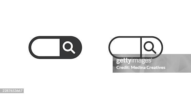 search bar icons. glyph solid and line series icon. - looking backwards stock illustrations