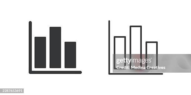 bar chart icons. glyph solid and line series icon. - revenue decrease stock illustrations