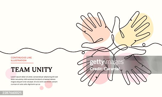Team Unity Continuous Line Illustration Team Unity Continuous Line Illustration