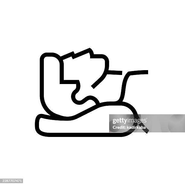 neck support pillow line icon - neck pillow stock illustrations