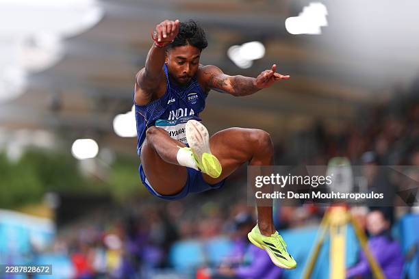 Lokesh Sathyanathan of Team India competes in the Men's Long Jump Qualification during the Athletics on day four of the Glasgow 2026 Commonwealth...