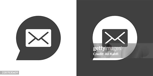 mail chat glyph solid icon. solid icon that can be applied anywhere, simple, pixel perfect and modern style. - direct mail postcard stock illustrations