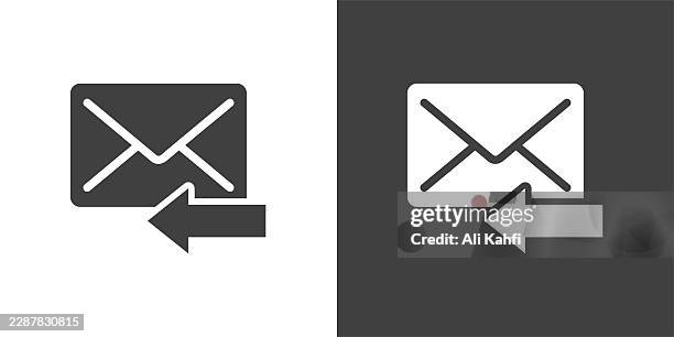 reply glyph solid icon. solid icon that can be applied anywhere, simple, pixel perfect and modern style. - direct mail postcard stock illustrations