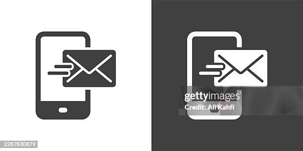 mobile mail glyph solid icon. solid icon that can be applied anywhere, simple, pixel perfect and modern style. - direct mail postcard stock illustrations