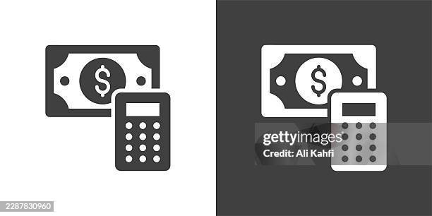 budget calculator glyph solid icon. solid icon that can be applied anywhere, simple, pixel perfect and modern style. - paycheck protection stock illustrations
