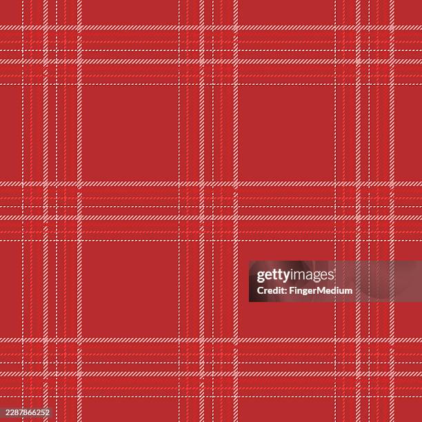plaid red textured pattern - flannel vector stock illustrations