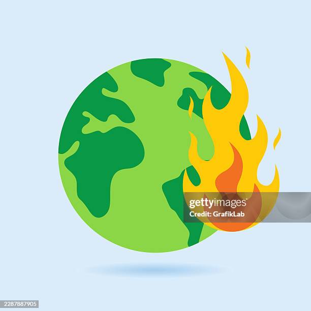 climate emergency on the planet - forest fire stock illustrations