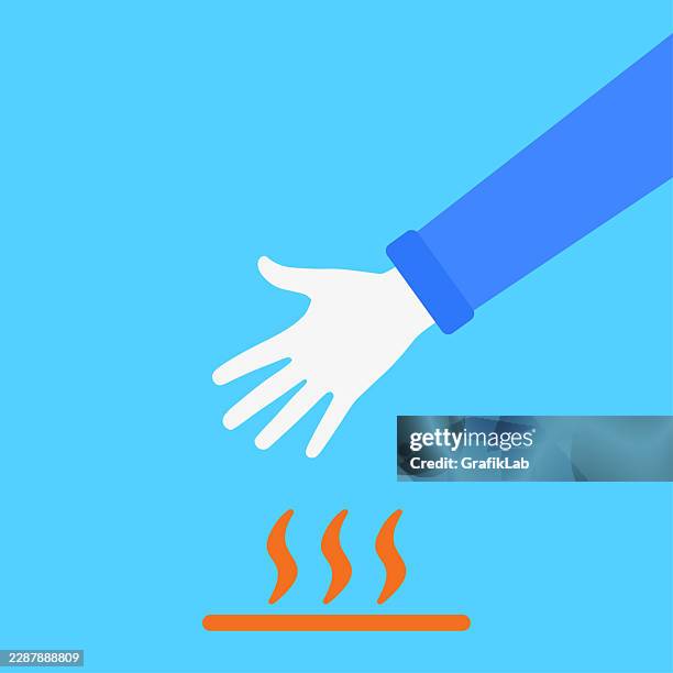 hand checking hot surface - propane grill stock illustrations