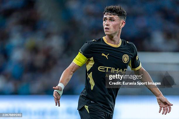 Phil Foden of Manchester City reacts during the Manchester City v Inter Milan - Pre-Season Friendly at Kai Tak Stadium on August 1, 2026 in Hong...