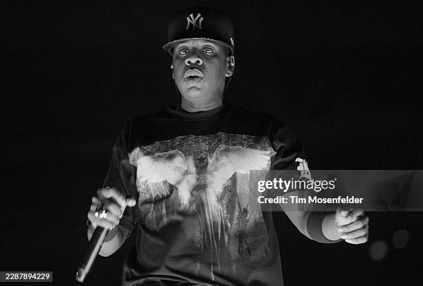 Jay-Z performs during the "Watch The Throne Tour" at HP Pavilion on December 14, 2011 in San Jose, California.