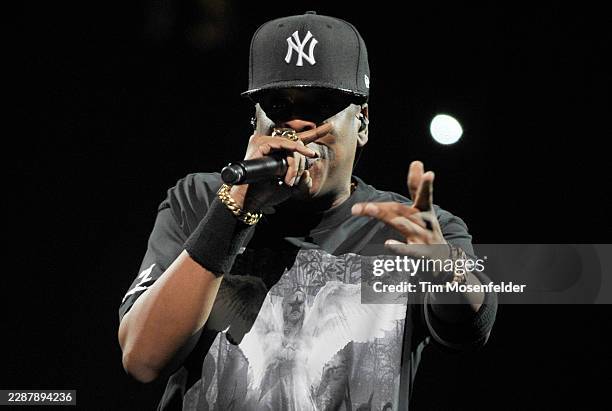 Jay-Z performs during the "Watch The Throne Tour" at HP Pavilion on December 14, 2011 in San Jose, California.