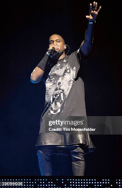 Kanye West performs during the "Watch The Throne Tour" at HP Pavilion on December 14, 2011 in San Jose, California.