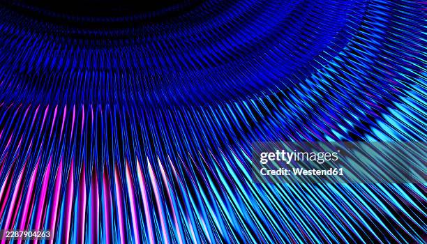 abstract blue and magenta metallic radial pattern background - corrugated sheets stock illustrations