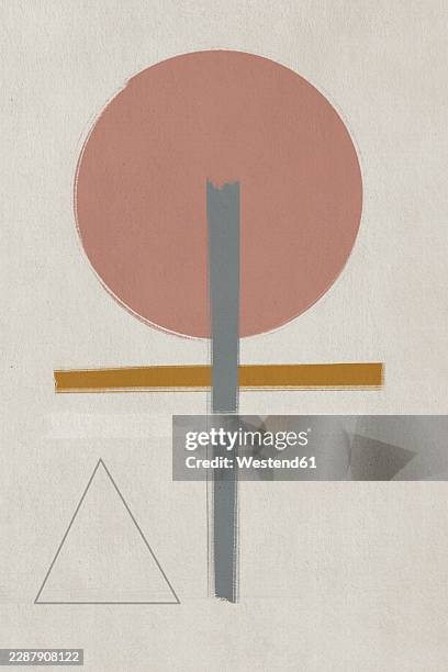 modern abstract geometric composition with circle and triangle - empty crossroad stock illustrations