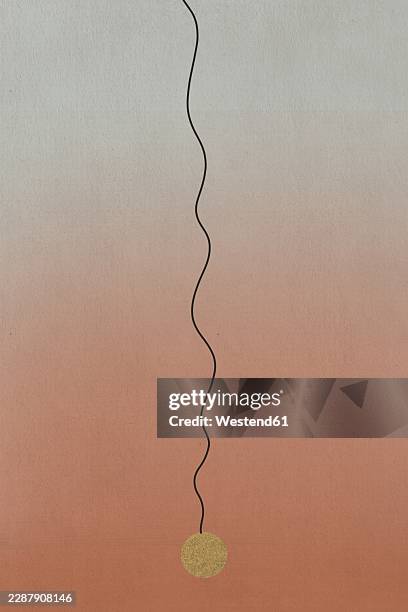 abstract minimal harmony concept with wavy line and circle - mind bending stock illustrations