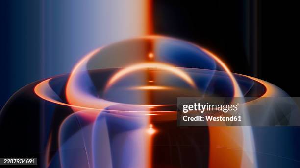 abstract luminous translucent glass dome with neon refraction - translucent background stock illustrations