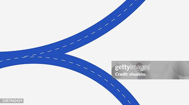 blue road sign vector template,highway marking isolated pattern - winding path stock illustrations