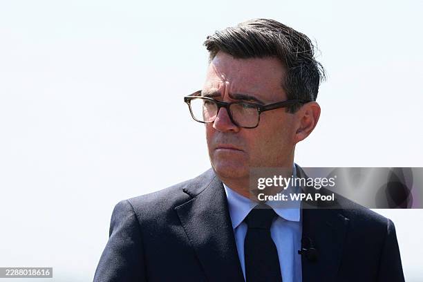 British Prime Minister Andy Burnham looks on, as he meets with members of the Home Office and of the Coastguard, during a visit to HM Coastguard...