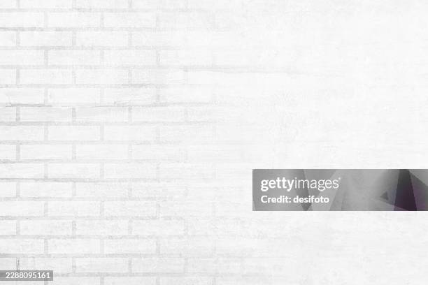 old weathered distressed light gray white colored divided ombre brick wall pattern at the left edge border of vector background that is rough rustic old whitewashed and wooden textured division at the right with copy space - wall cross section stock illustrations