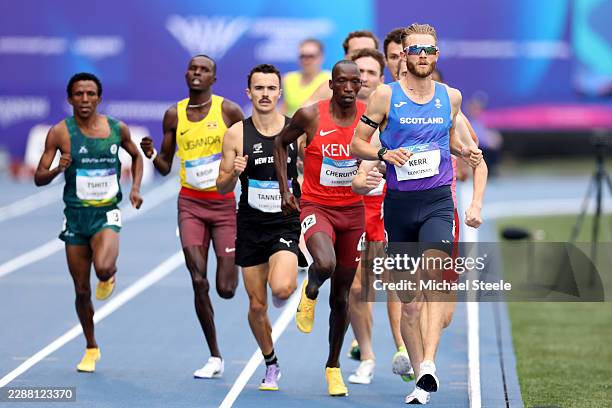 Josh Kerr of Team Scotland competes in the Men's One Mile Round 1 during the Athletics on day six of the Glasgow 2026 Commonwealth Games at Scotstoun...