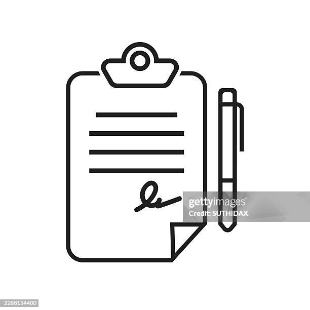 icon symbols related to signed real estate documents for houses - mortgage document stock illustrations
