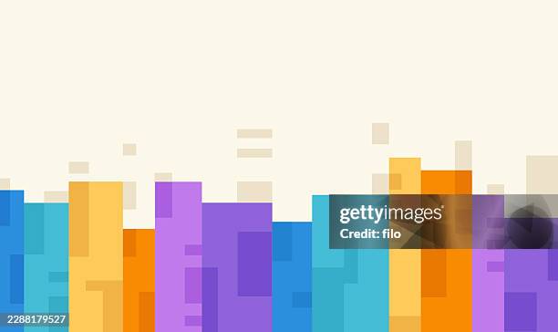 rainbow abstract city urban skyscraper skyline modern - office window background stock illustrations