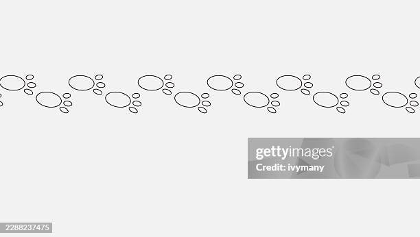 abstract black and whit outline footprint pattern symbol - footsteps path vector stock illustrations