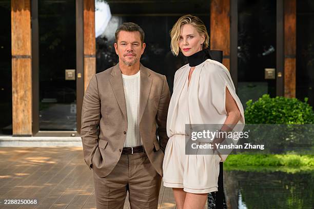 Matt Damon and Charlize Theron attend Universal Pictures THE ODYSSEY Beijing Photocall on July 30, 2026 in Beijing, China.