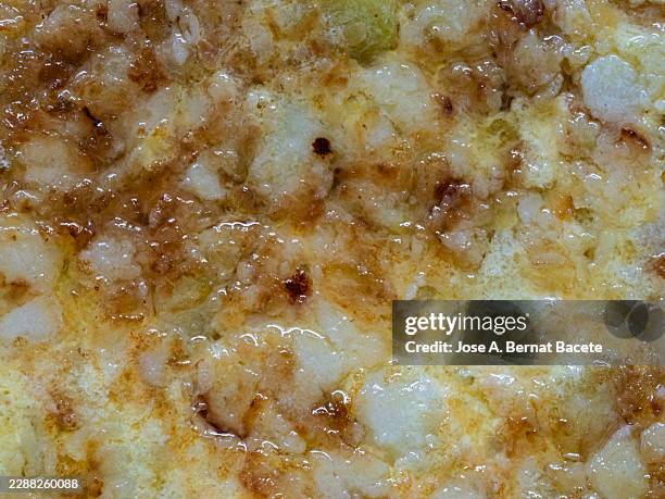 close-up of a freshly made potato omelet. - egg white omelet stock pictures, royalty-free photos & images