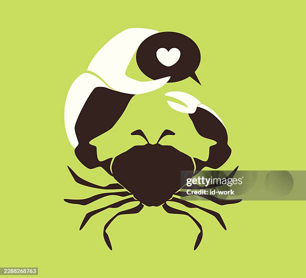 crab holding like icon - holding chat bubble stock illustrations