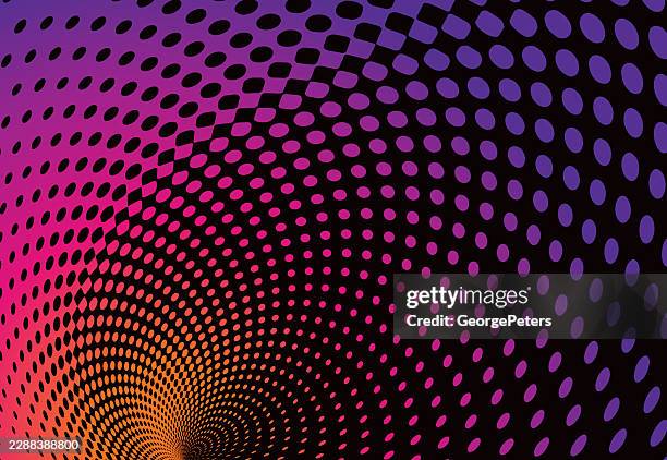 halftone pattern tunnel abstract backgrounds - strange perspective stock illustrations
