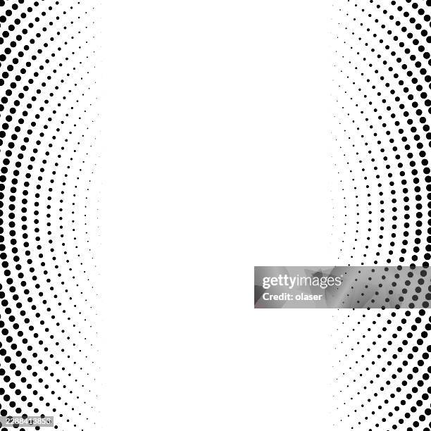 black halftone dots curve inward from both sides, framing a bright white center with a clean, minimal graphic look. - responsive design stock illustrations