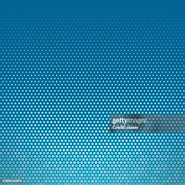 blue gradient background with a dense halftone dot pattern fading from dark navy at the top to bright cyan at the bottom. - turquoise stone background stock illustrations