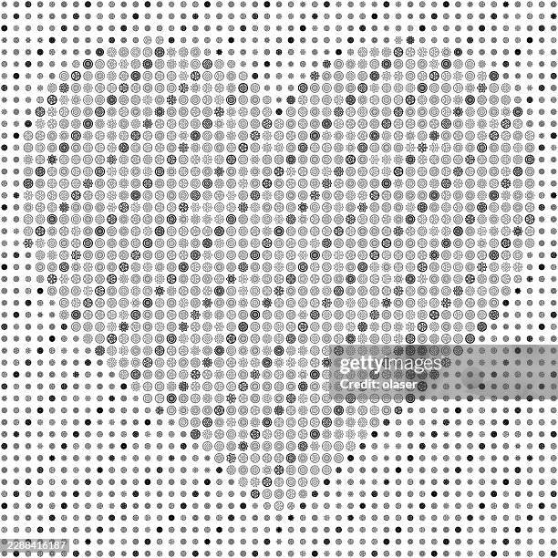 a grayscale heart shape formed from dense circular dot patterns against a lighter dotted background, creating a textured, minimal, and symmetrical composition. - self love stock illustrations