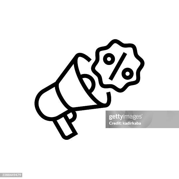 promotion line icon - martech stock illustrations