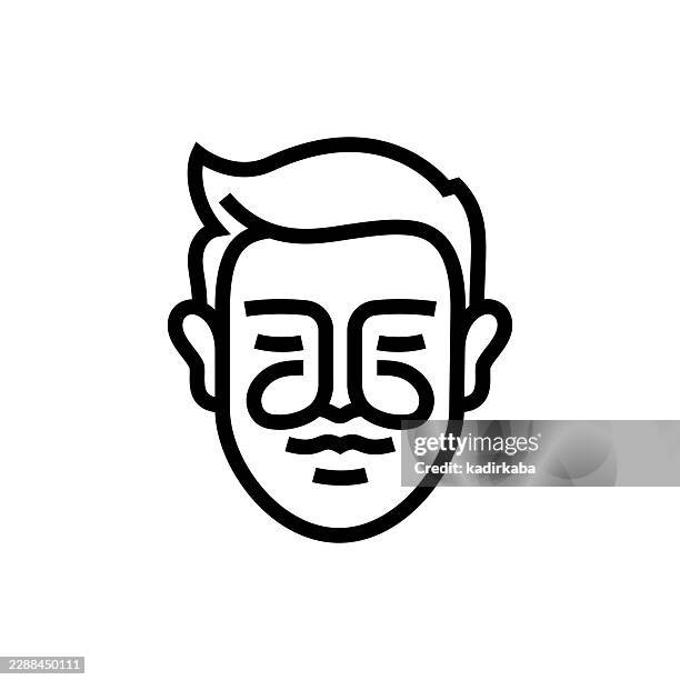 sinusitis line icon - sinus problems stock illustrations