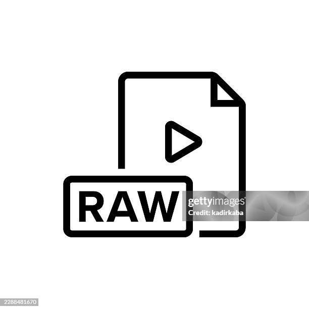 raw video file line icon - ipod video stock illustrations