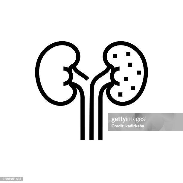 renal failure line icon - renal failure stock illustrations